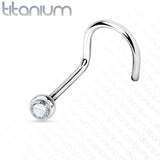Implant Titanium Press Fit CZ Nose Screw Ring 18GA