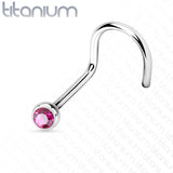 Implant Titanium Press Fit CZ Nose Screw Ring 18GA