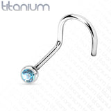 Implant Titanium Press Fit CZ Nose Screw Ring 18GA