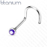 Implant Titanium Press Fit CZ Nose Screw Ring 18GA