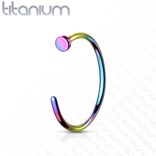 18G Implant Grade Titanium Flat Top Nose Hoop Rings