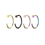 20G Implant Grade Solid Titanium Flat Top Nose Hoop Rings