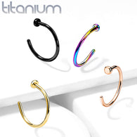 18G Implant Grade Titanium Flat Top Nose Hoop Rings