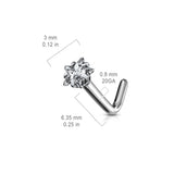 Star CZ Titanium L Blend Nose Stud Ring