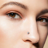 Star CZ Titanium L Blend Nose Stud Ring