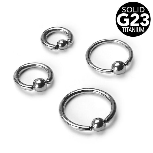 Basic Grade 23 Solid Titanium Captive Bead Ring