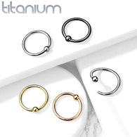 Implant Grade Fixed Ball  Captive Hoop Rings Ear Cartilage Nose Septum Ring