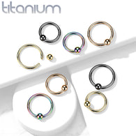 Implant Grade Titanium Basic Captive Bead Ring Cartilage Tragus