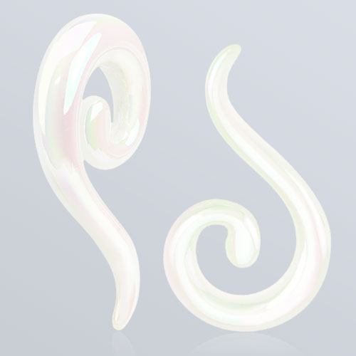 1 Pc Metallic Coated Pearl White Acrylic Ear Taper Ear Plugs ...