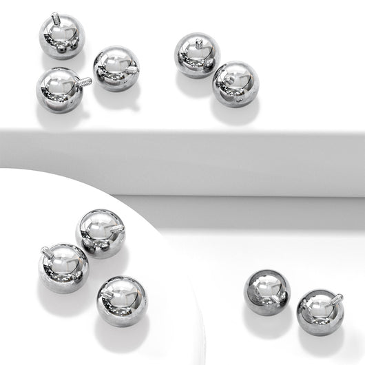 10 Pc Internal Threaded Surgical Steel balls For Tragus Eyebrow Cartilage Labret Piercing