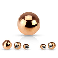 5 Pc Pack Threaded Rose Gold balls For Tragus Eyebrow Cartilage Labret Piercing