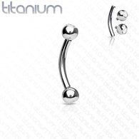 Basic Implant Titanium Internally Threaded CZ Eyebrow Rings 14GA