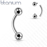 Basic Internally Threaded Titanium Curved Barbells Eyebrow Rings 14GA