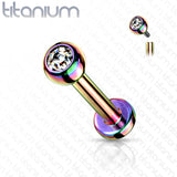 Implant Titanium CZ Ball Lip Labret Tragus, Cartilage Piercing