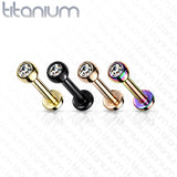 Implant Titanium CZ Ball Lip Labret Tragus, Cartilage Piercing