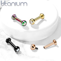 Implant Titanium CZ Ball Lip Labret Tragus, Cartilage Piercing