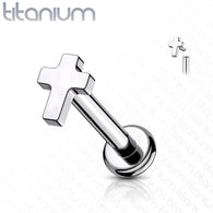 Implant Titanium Cross Top Internally Threaded Lip Labret