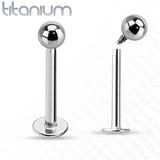 Basic Internal Threaded Implant Grade Solid Titanium Labret Monroe Studs 16GA