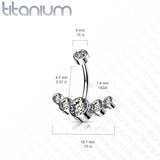 Implant Grade Titanium CZ Bezel Set Navel Belly Button Ring