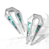 1 Pc 00G Abalone Inlaid On Both Sides Keyhole Ear Hanger Taper