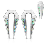 1 Pc 00G Abalone Inlaid On Both Sides Keyhole Ear Hanger Taper