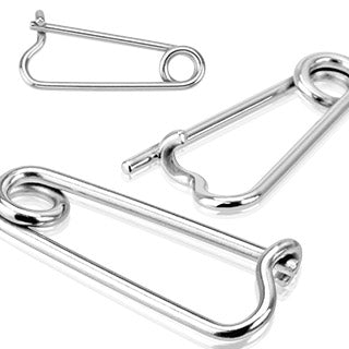 316L Surgical Steel Safety Pin Nipple Ring Ear Taper Ear Plugs
