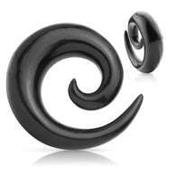 Pair Spiral Organic Buffalo Horn Ear Taper Ear Plugs