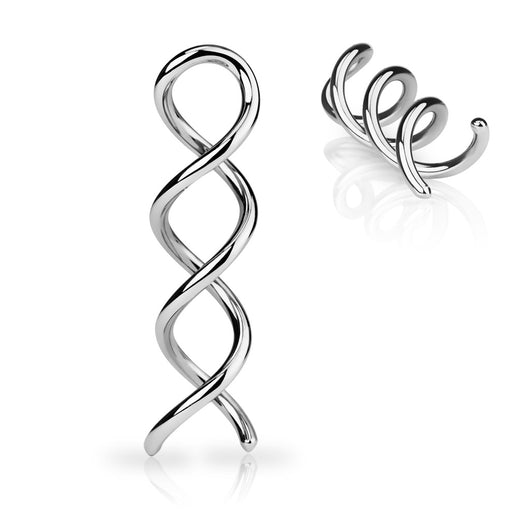 Solid 316L Surgical Stainless Steel Swirl Twist Ear Taper Ear Plugs