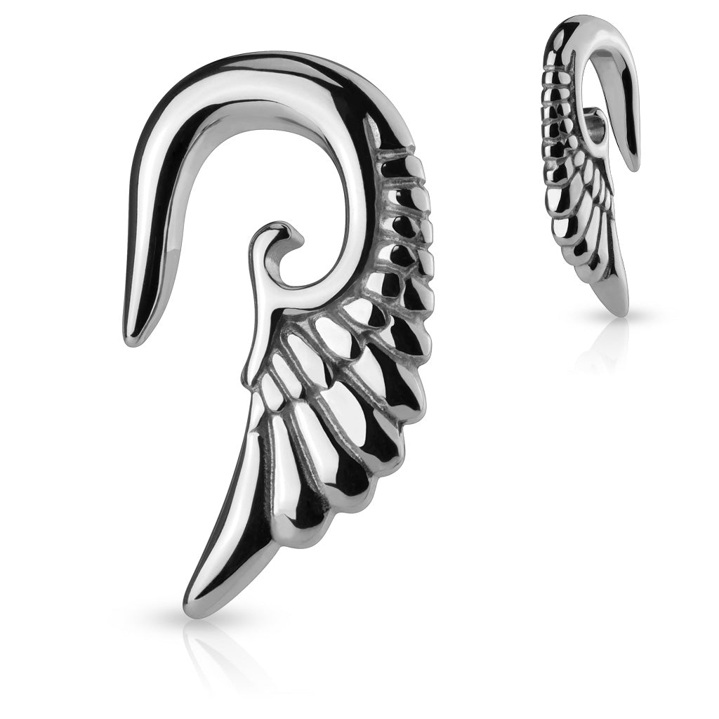 1 Pc Angel Wing Hanging Surgical Steel Ear Taper Plugs ...