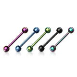 6 Pcs Assorted Titanium Barbell Tongue Rings 14GA 5/8"