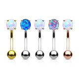 5 Pc Pack Of Opal Stone Gold Rose Gold Eyebrow Curve Ring