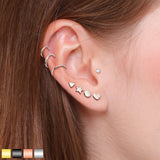 8 Pc Value Pack CZ Studs and Hoop For Lip Labret Ear Cartilage