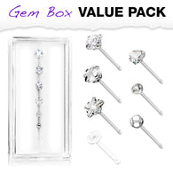 7 Pc Package 20G Essential Surgical Steel  Nose Stud Rings