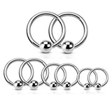 4 Pairs Mixed Sz 316L Surgical Steel Captive Bead Rings Helix Tragus