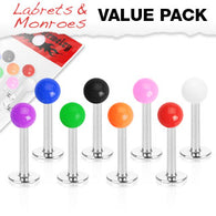 Value Pack 8 Pcs Acrylic Balls Lip Labret Monroe Studs