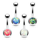 4 Pc Value Pack Of Opal Glitter Set Navel Belly Button Rings