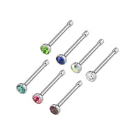 Value Pack 7 pcs 2mm Assorted CZ Nose Stud Rings