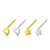 Value Pack 4 pcs .925 Sterling Silver Bendable Nose Stud Rings