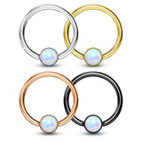 4 Pc Value Pack 16G Opal Captive Hoop Ring Nose Tragus Helix Eyebrow