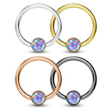 4 Pc Value Pack 16G Opal Captive Hoop Ring Nose Tragus Helix Eyebrow