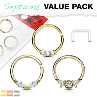 3 Pc Assorted Half Circle Bendable Nose Septum Cartilage Hoop Free Retainer