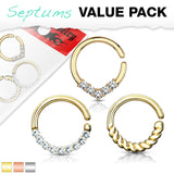 3 Pc Value Pack Nose Septum Cartilage Tragus Ear Hoop 16G 8 mm