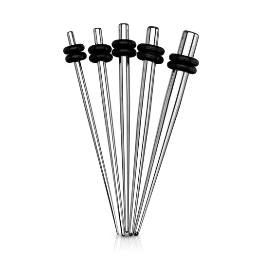 5 Pc Stainless Steel Stretching Ear Taper Kit Ear Plugs