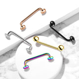 Flat Disc 90 Degree Bent Surface Barbell Snake Bite Eyes Tongue Rings