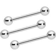 Value Pack 3 Pc  316L Surgical Steel 5 mm Ball Tongue Ring Nipple Barbells