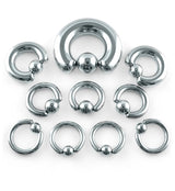 Basic 316L Surgical Steel Heavy Gauge Captive Bead Rings Ear Plugs Ear Cartilage Piercing