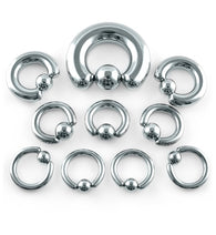 Basic 316L Surgical Steel Heavy Gauge Captive Bead Rings Ear Plugs Ear Cartilage Piercing